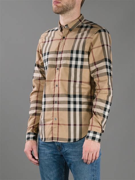 mens burberry brit check shirt